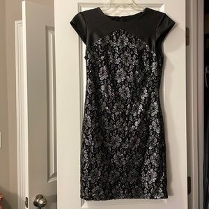 Black and silver metallic dress from Aqua (Bloomingdale’s)
